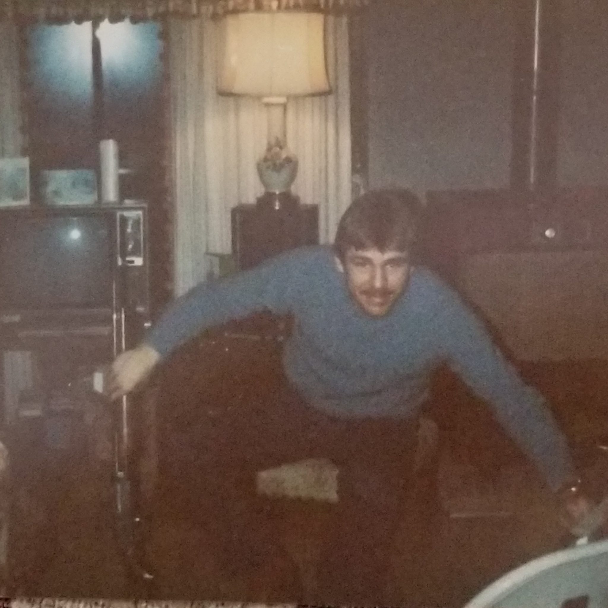 Vern pretending to do some work around the house.