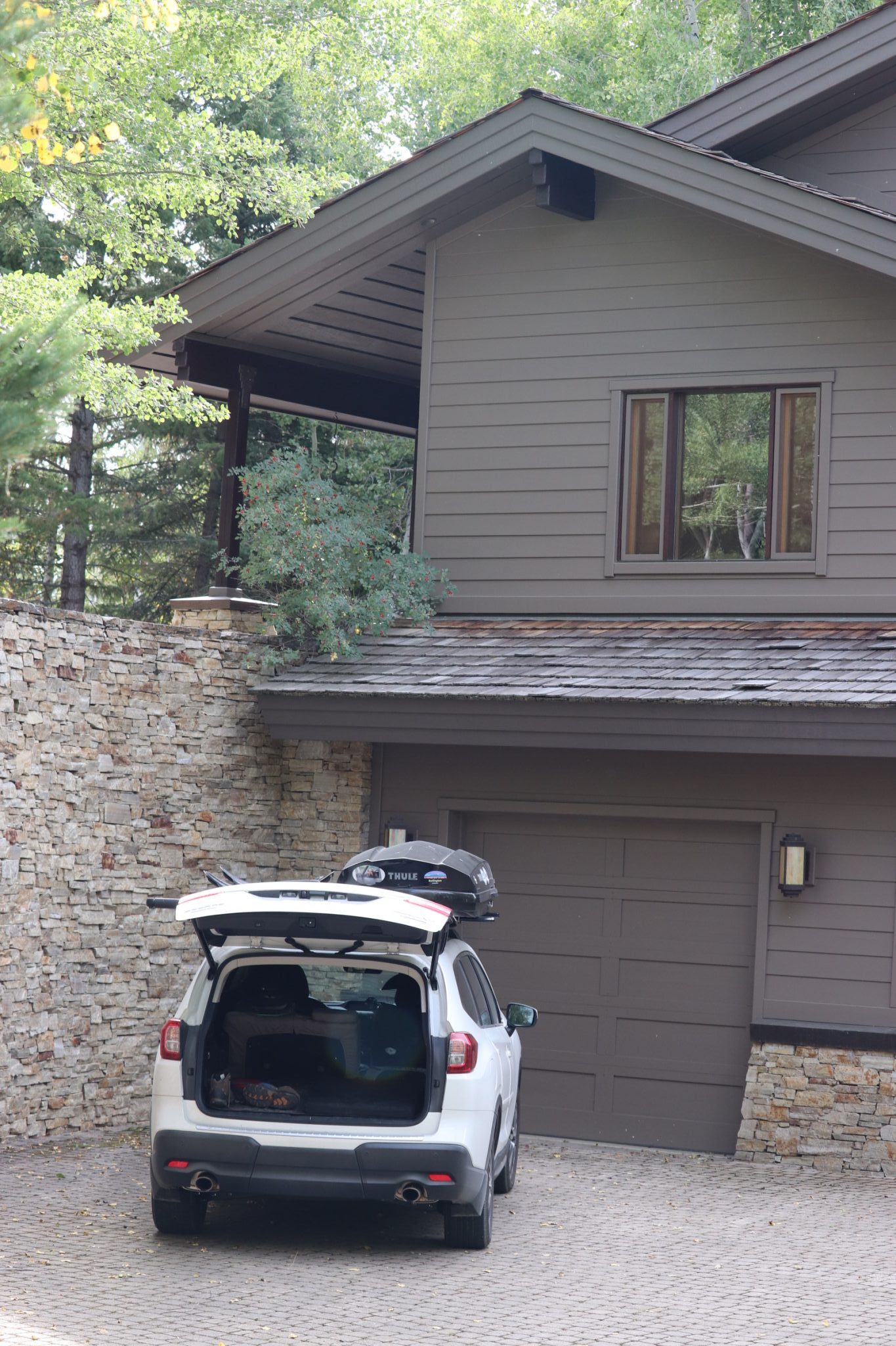 Parking for the lower level where the guest rooms are located.