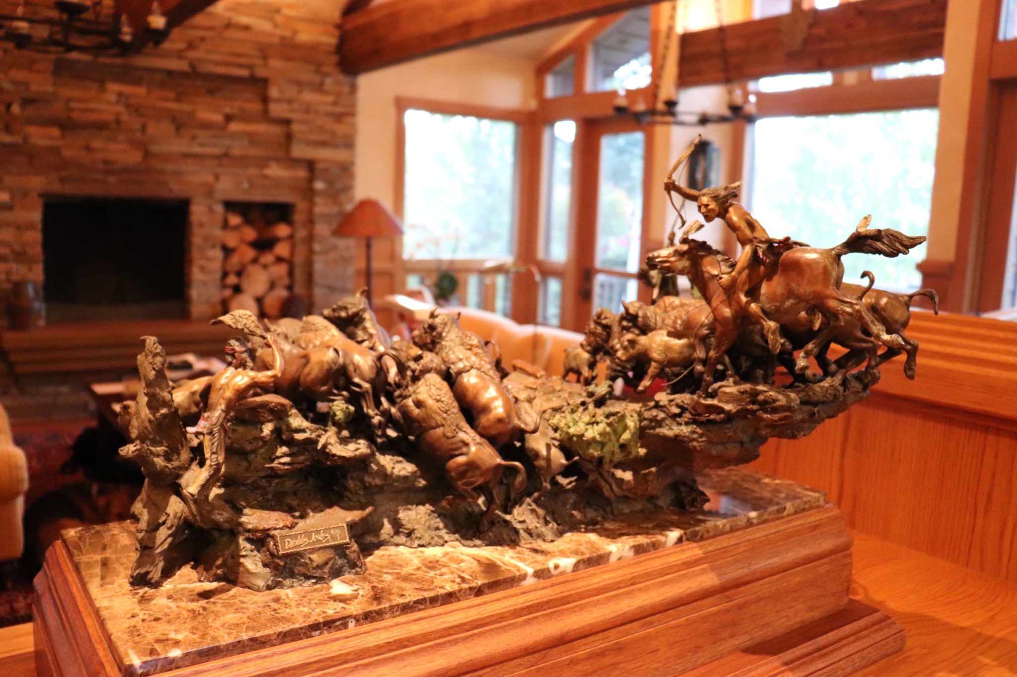 Sculpture in dining area